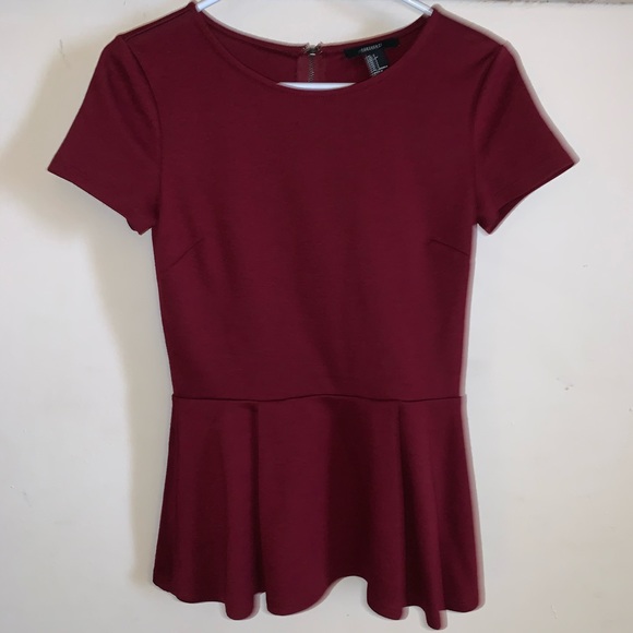 maroon peplum top